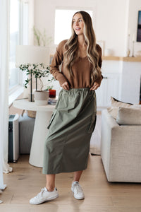 Back to Life V-Neck Sweater in Mocha - SALE