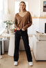 Back to Life V-Neck Sweater in Mocha - SALE