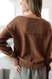 Back to Life V-Neck Sweater in Mocha - SALE