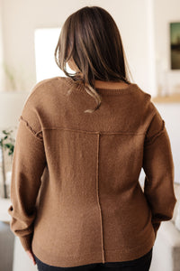 Back to Life V-Neck Sweater in Mocha - SALE