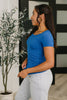 Basically A Part of Me Scoop Necked Tee in Classic Blue