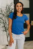 Basically A Part of Me Scoop Necked Tee in Classic Blue