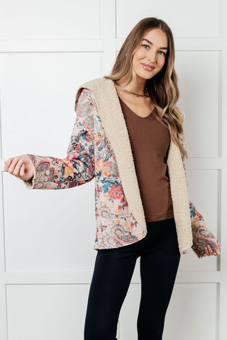 POL Flower Lace Trim Open Front Longline Cardigan