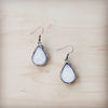 Sparkling White Druzy Drop Earrings 219ct