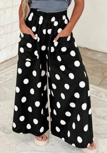 Pre Order - Polka Dot Wide Leg Pants