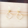 **Matte Gold Cuff Earring w/ Square Dangle 200k