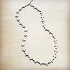 **White Turquoise & Wood Beaded Cross Necklace 258o