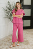 Can't Quit You Cropped Flair Bottoms in Magenta