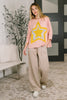 Catch a Star Mixed Print Star Patch Top