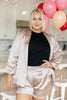 Champagne and Roses Satin Blazer