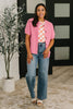 Check Hers Round Neck Top in Orange
