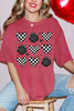 Checkerboard Hearts & Roses Tee