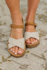 Chester Platform Nubuck Wedge Sandals in Cream