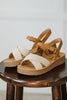 Chester Platform Nubuck Wedge Sandals in Cream