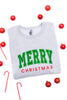 PREORDER: Embroidered Merry Christmas Glitter Applique Sweatshirt