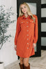 Clever in Corduroy Shirt Dress