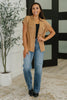 Cloud Nine to Five Button Down Blouse in Deep Camel