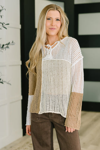 Deep Thoughts Striped Loose Knit Top