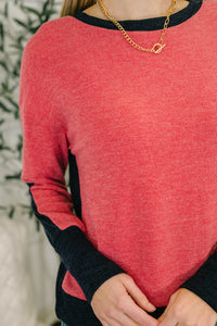 Couldn't Be Happier Color Block Long Sleeve Top