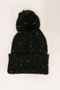 Cover Your Ears Pom Pom Beanie in Black