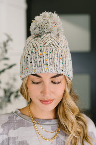 CC Messy Bun Beanie Gray