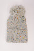 Cover Your Ears Pom Pom Beanie in Grey