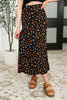 Crisp Kiss Midi Skirt in Rust, White and Black