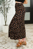 Crisp Kiss Midi Skirt in Rust, White and Black
