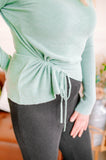 On Your Side Ruched Sweater In Sage