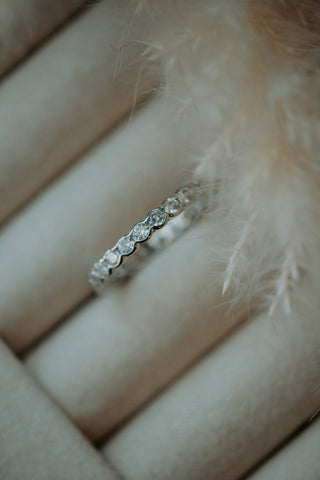 Tender Gleam in Champagne Gold and Silver Ring Set