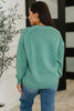 Daily Ease Mineral Wash Pullover in Dark Green