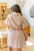 Darla Button Up Collared Dress in Taupe