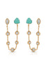 Double Piercing Turquoise Earrings