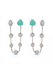 Double Piercing Turquoise Earrings