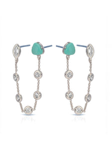 Double Piercing Turquoise Earrings