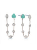 Double Piercing Turquoise Earrings
