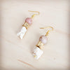 Frosted Sunstone & White Turquoise Drop Earrings 200ba