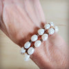 Freshwater Pearl & Copper Boho Beaded Double Strand Bracelet 811y