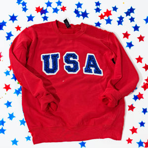 USA glitter and sequin embroidery design