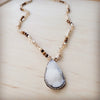 **Picture Jasper Beaded Necklace w/ Druzy Pendant 262v