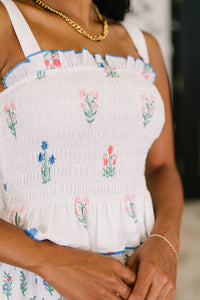 Eager Anticipation Mixed Print Midi Dress