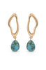Open Circle Turquoise Dangle Earrings