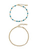 Seaside Turquoise and Pearl Anklet Set