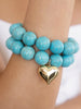 Luck and Love Turquoise Heart Bracelet Set