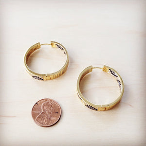 Chic Spotted Contour Gold Hoop Earrings 219cj