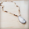 **Picture Jasper Beaded Necklace w/ Druzy Pendant 262v
