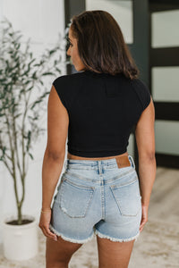 Halfway to Heaven Cropped Top in Black