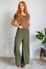 Harmony High Rise Wide Pants in Olive