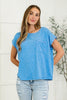 Heathered Harmony Basic Tee in Ocean Blue