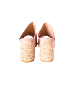 Helena Heeled Sandal in Blush Suede